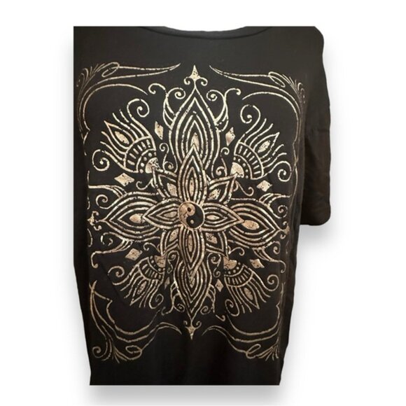 Women’s torrid 1 Black Silver Yin Yang Performance Cotton Active Tee 14 16 1X - Picture 10 of 14